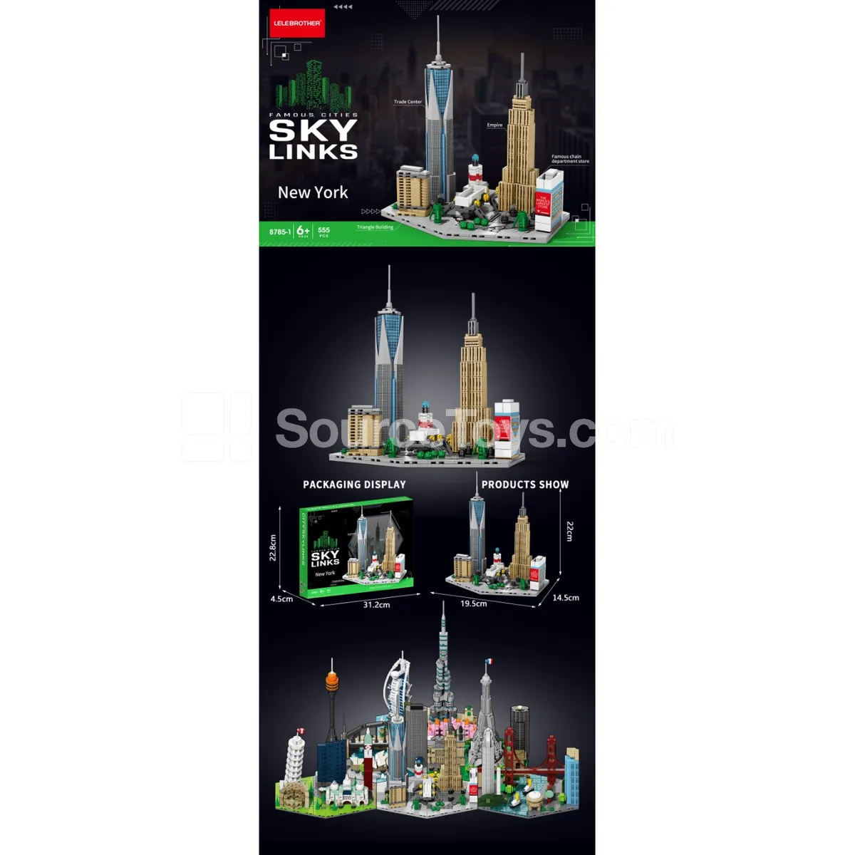 Skyline New York 555-Piece Building Blocks Set Skyline New York 555-Piece Building Blocks Set