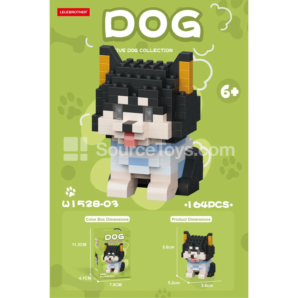 164pcs Four-Eyed Dog Model 164pcs Four-Eyed Dog Model