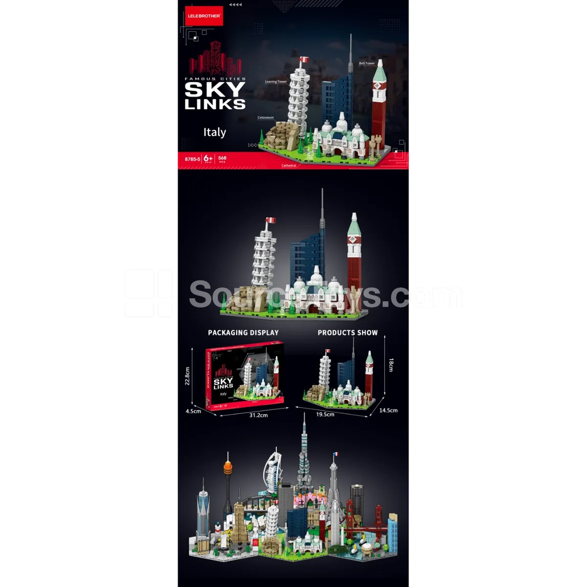 Italy 568-Piece Building Blocks Set Italy 568-Piece Building Blocks Set