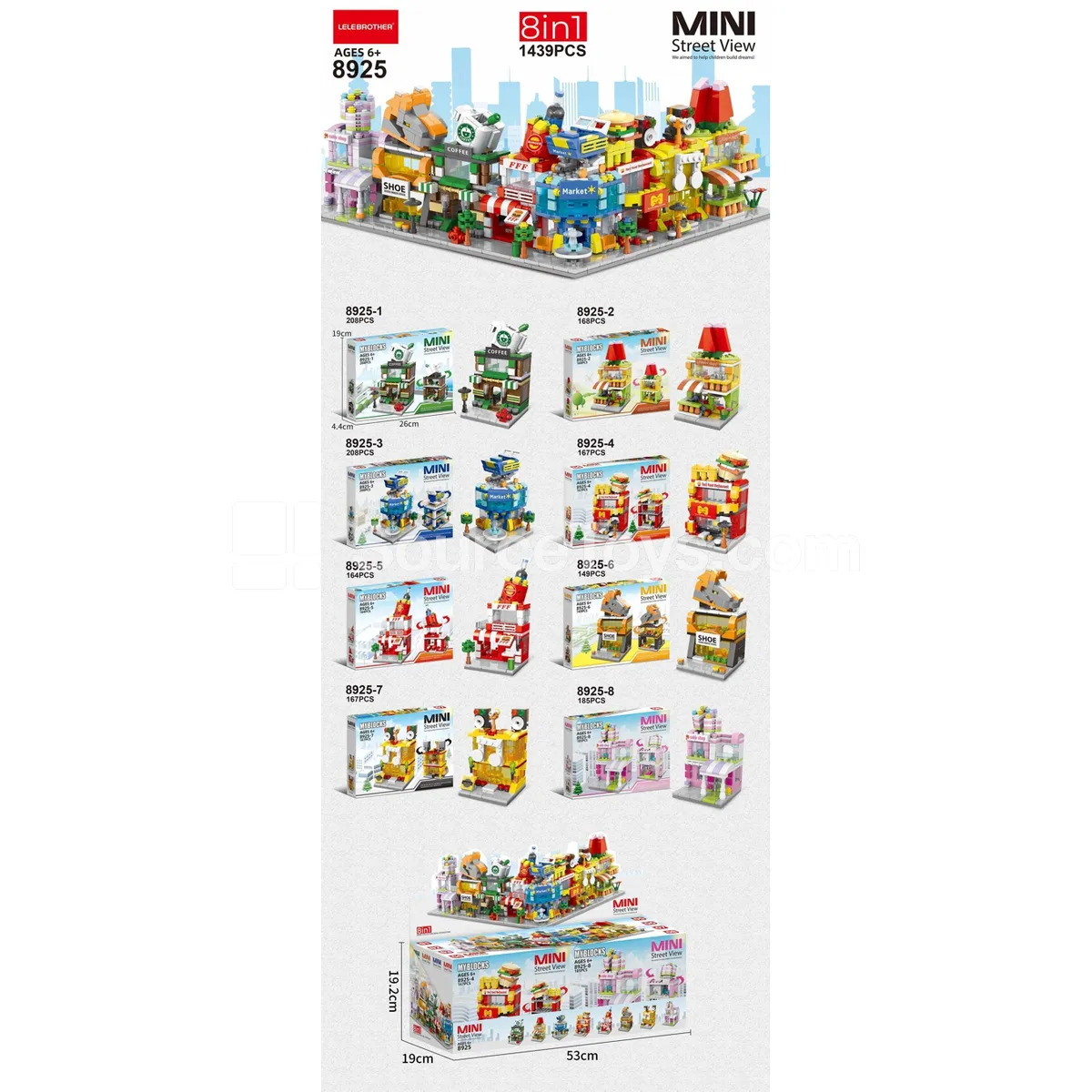 Mini Street View 8 Assorted Styles Display Box 1439 PCS Mini Street View 8 Assorted Styles Display Box 1439 PCS