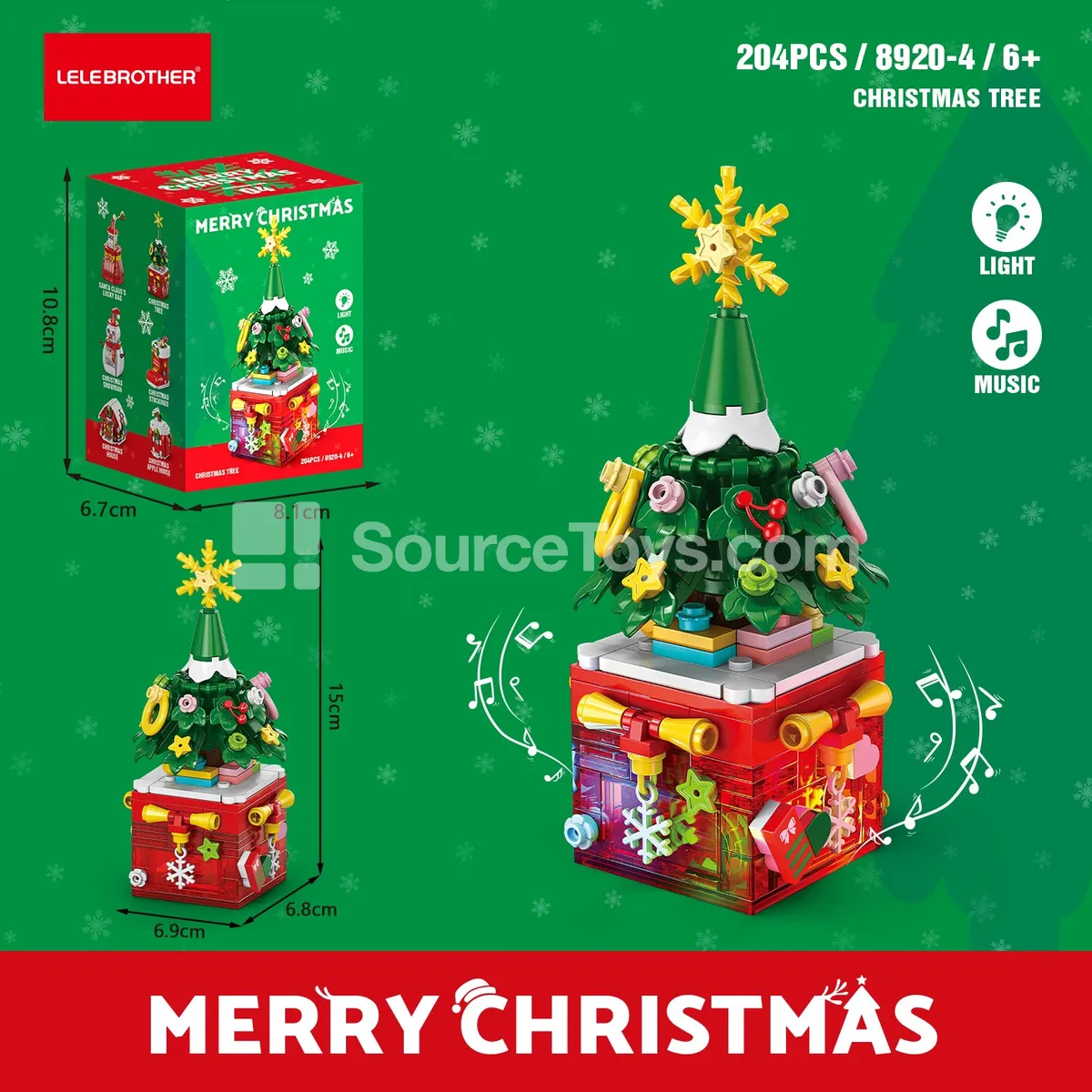Christmas Tree Light & Sound 204 Pcs Christmas Tree Light & Sound 204 Pcs