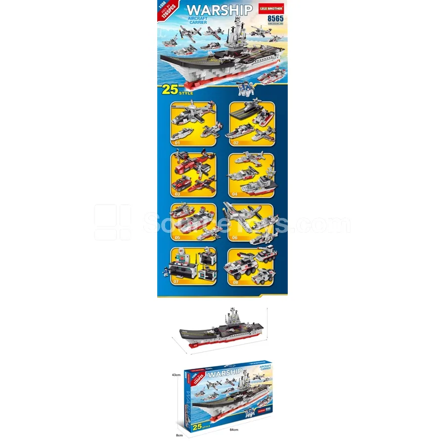 Aircraft Carrier Building Blocks 1:556 1265pcs