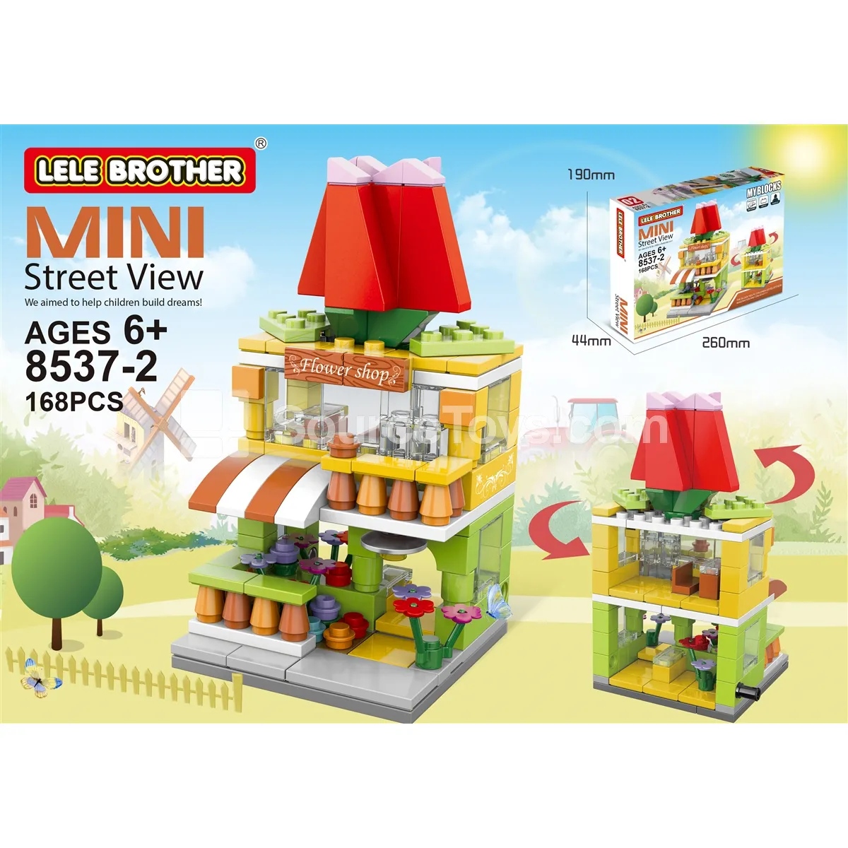 Mini Street View Flower Shop Building Blocks 168 Pcs