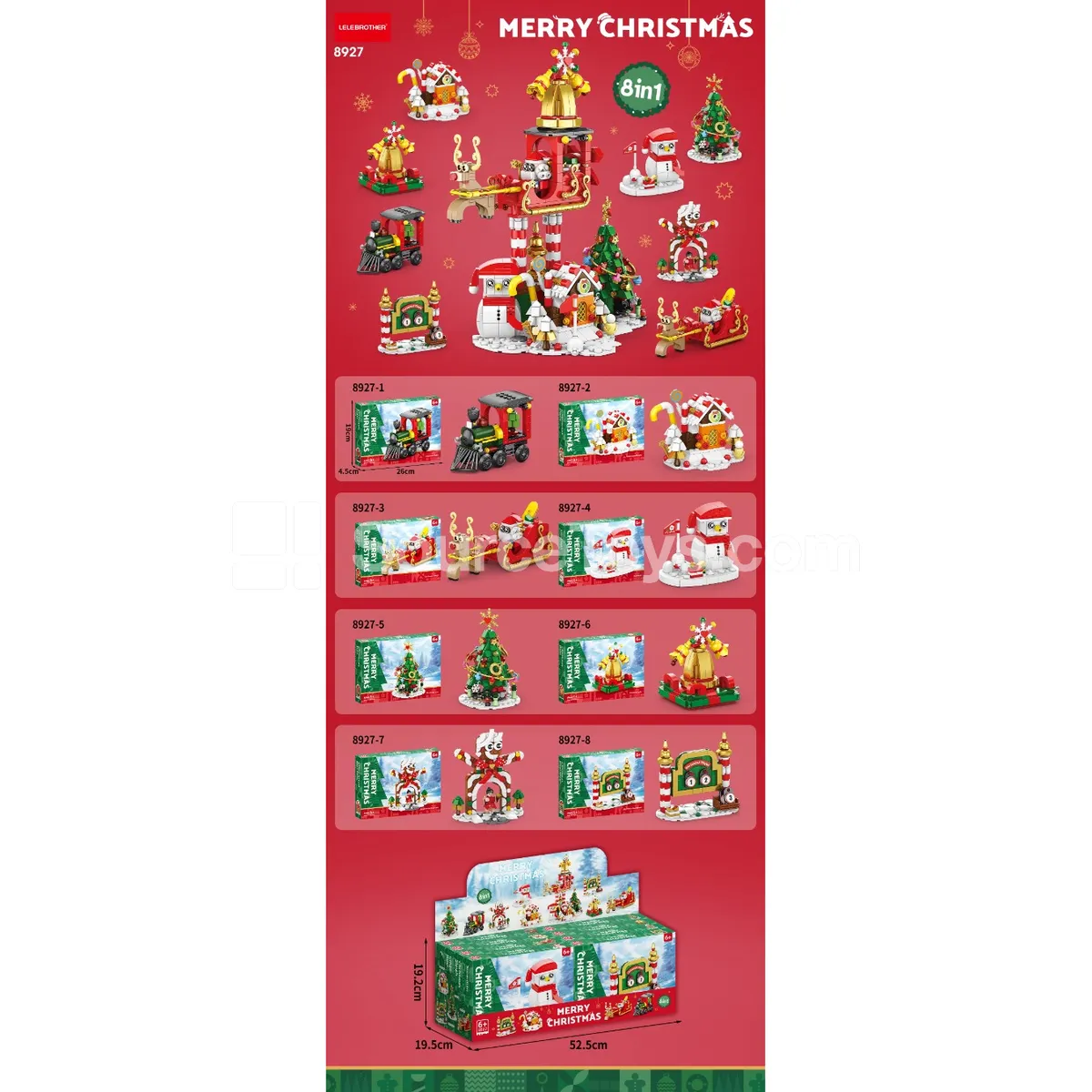 Santa Sleigh House 8-in-1 Building Blocks 1480 PCS