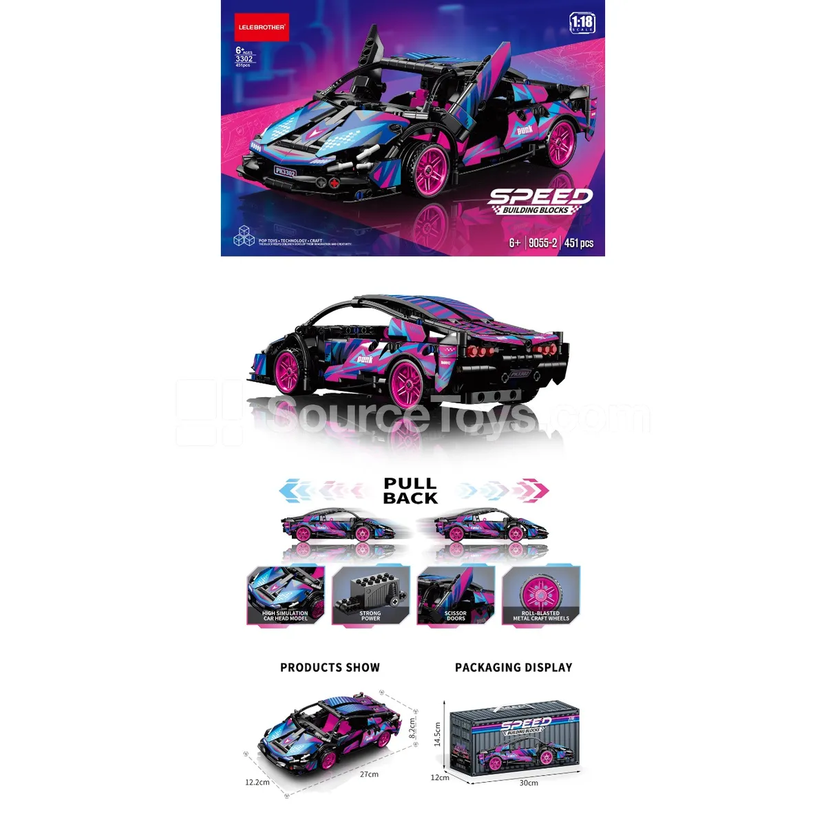 1:18 Pullback Car Container Edition (Cyberpunk) 451pcs 1:18 Pullback Car Container Edition (Cyberpunk) 451pcs