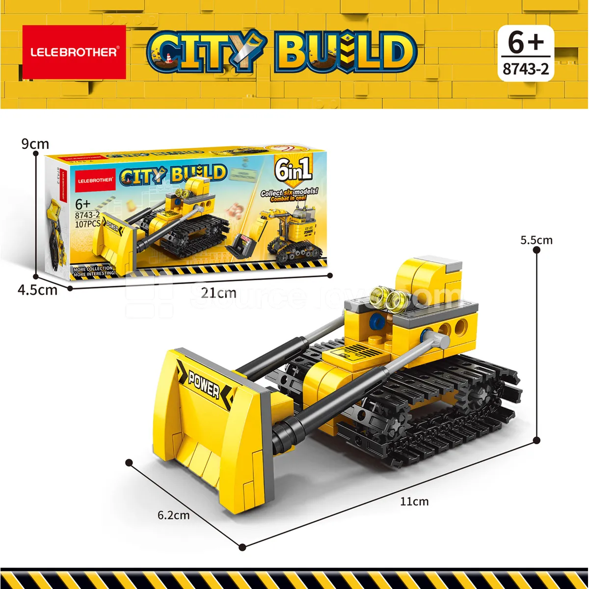 Crawler Bulldozer 107pcs Crawler Bulldozer 107pcs