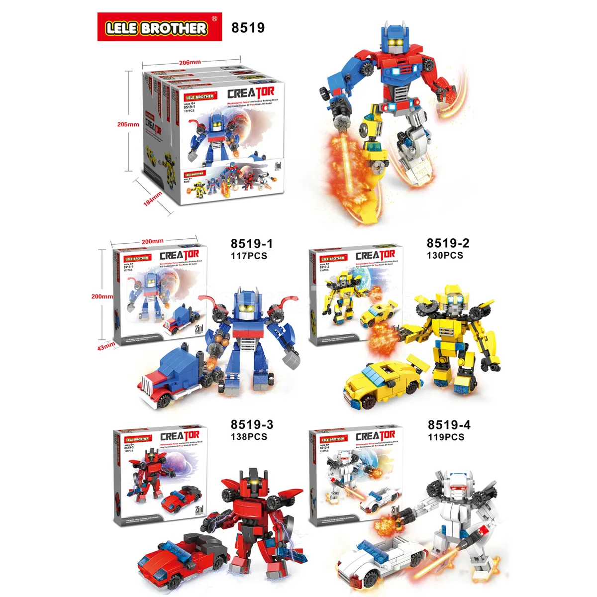 Assorted Transforming Action Figures (4 Styles) Assorted Transforming Action Figures (4 Styles)
