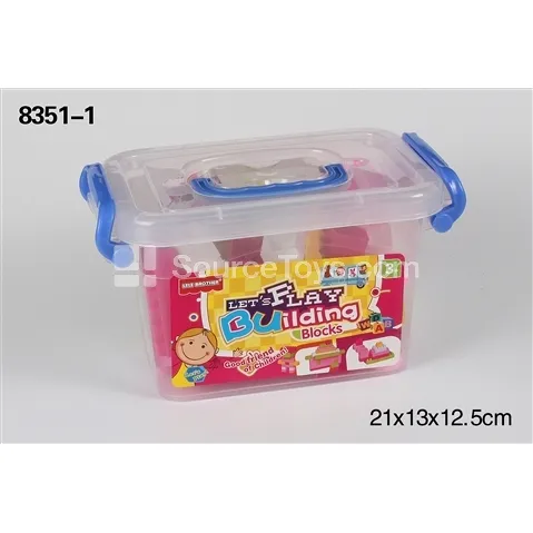 Small Size Building Block Storage Box, Assorted Colors, 130g, Approx. 60 Pcs