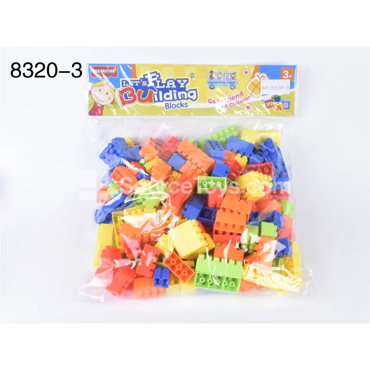 Assorted Colors Building Blocks in Bag, 455g (Approx. 140-160 pcs) Assorted Colors Building Blocks in Bag, 455g (Approx. 140-160 pcs)
