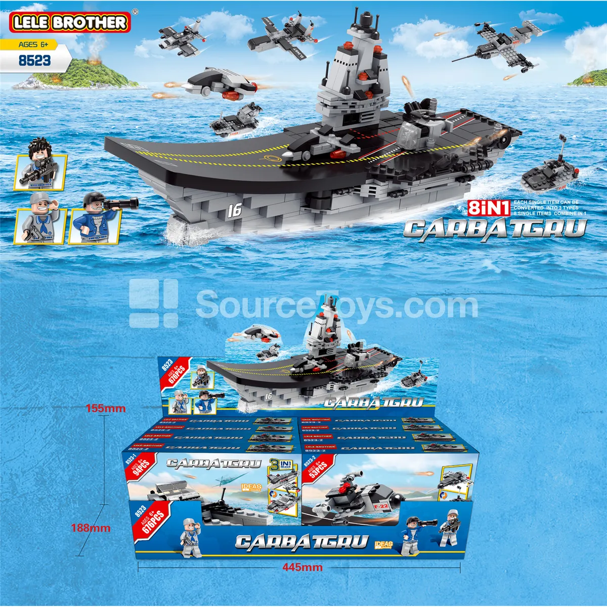 Aircraft Carrier Battle Group Building Blocks (676 pcs, 8 boxes) Aircraft Carrier Battle Group Building Blocks (676 pcs, 8 boxes)