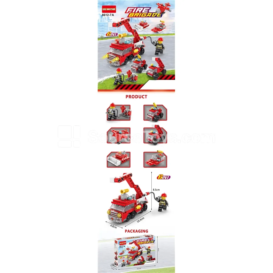 Fire Truck 6-in-1 142pcs Building Blocks Set