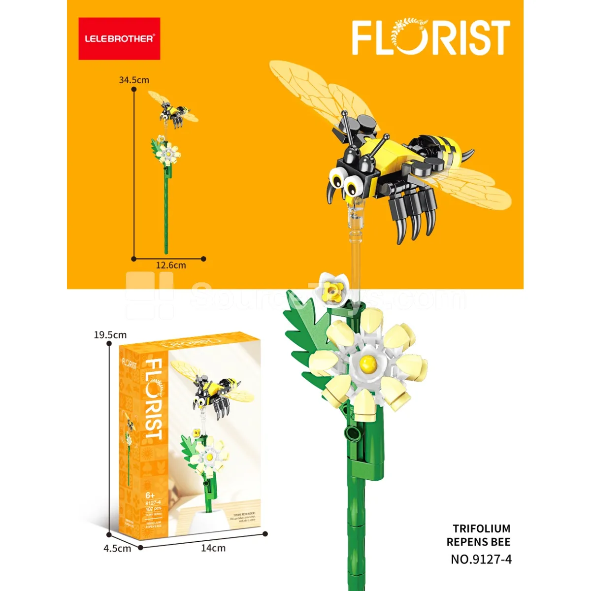 White Clover Bee 107pcs Building Blocks Set White Clover Bee 107pcs Building Blocks Set