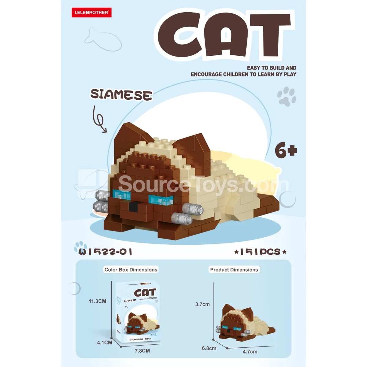 Siamese Cat 151PCS Building Blocks Siamese Cat 151PCS Building Blocks