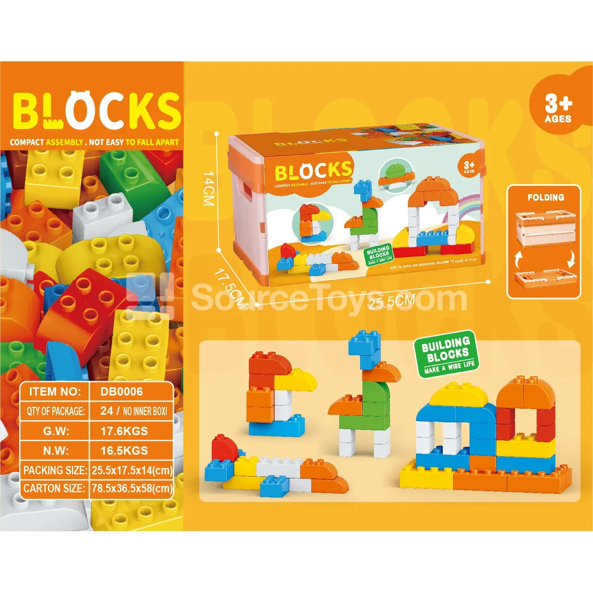 Storage Bucket Building Blocks 300g Assorted Storage Bucket Building Blocks 300g Assorted