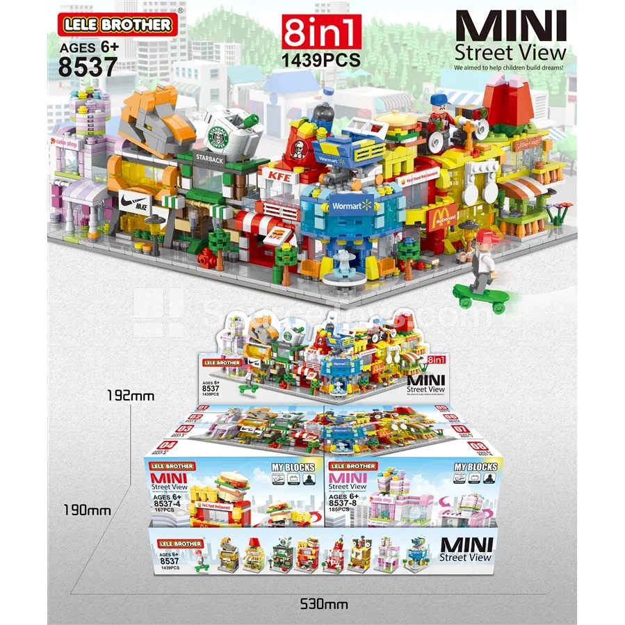 Mini Street View 8 Assorted Styles Display Box 1439pcs Mini Street View 8 Assorted Styles Display Box 1439pcs