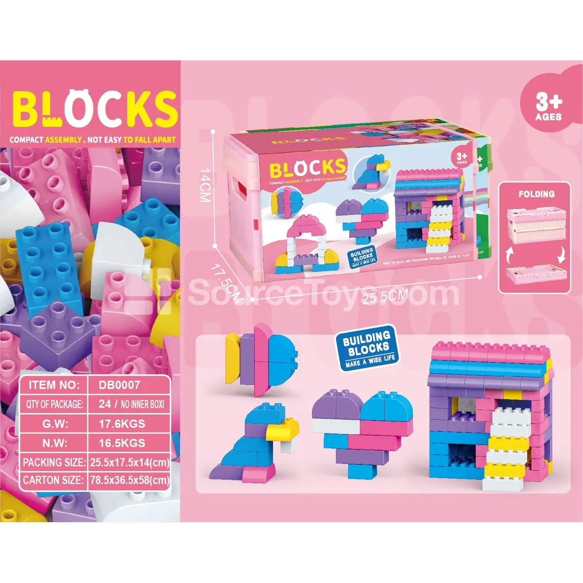 Small Storage Bucket Building Blocks, Assorted Colors, 300g, Approx. 50 PCS Small Storage Bucket Building Blocks, Assorted Colors, 300g, Approx. 50 PCS