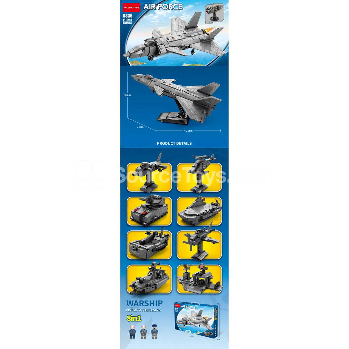 8-in-1 Fighter Jet Model 1411 PCS 8-in-1 Fighter Jet Model 1411 PCS