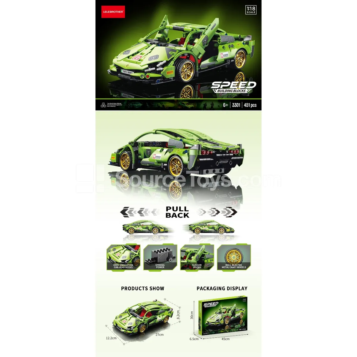1:18 Pullback Car 451pcs 1:18 Pullback Car 451pcs