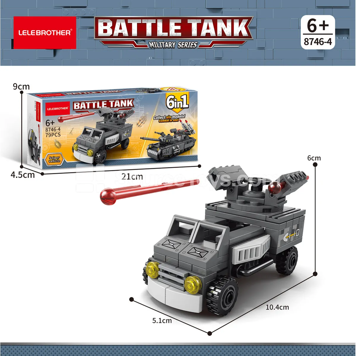 Heavy Cannon Sniper Vehicle 79pcs Building Set