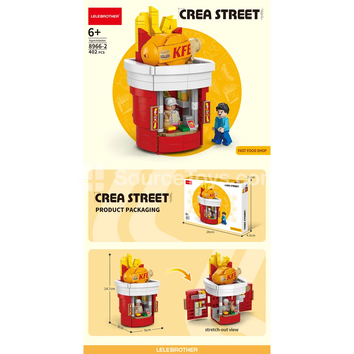 Fast Food Restaurant Pretend Play Set 402 Pcs