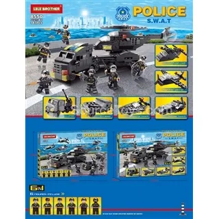 6-in-1 Police City Building Set 343 Pcs