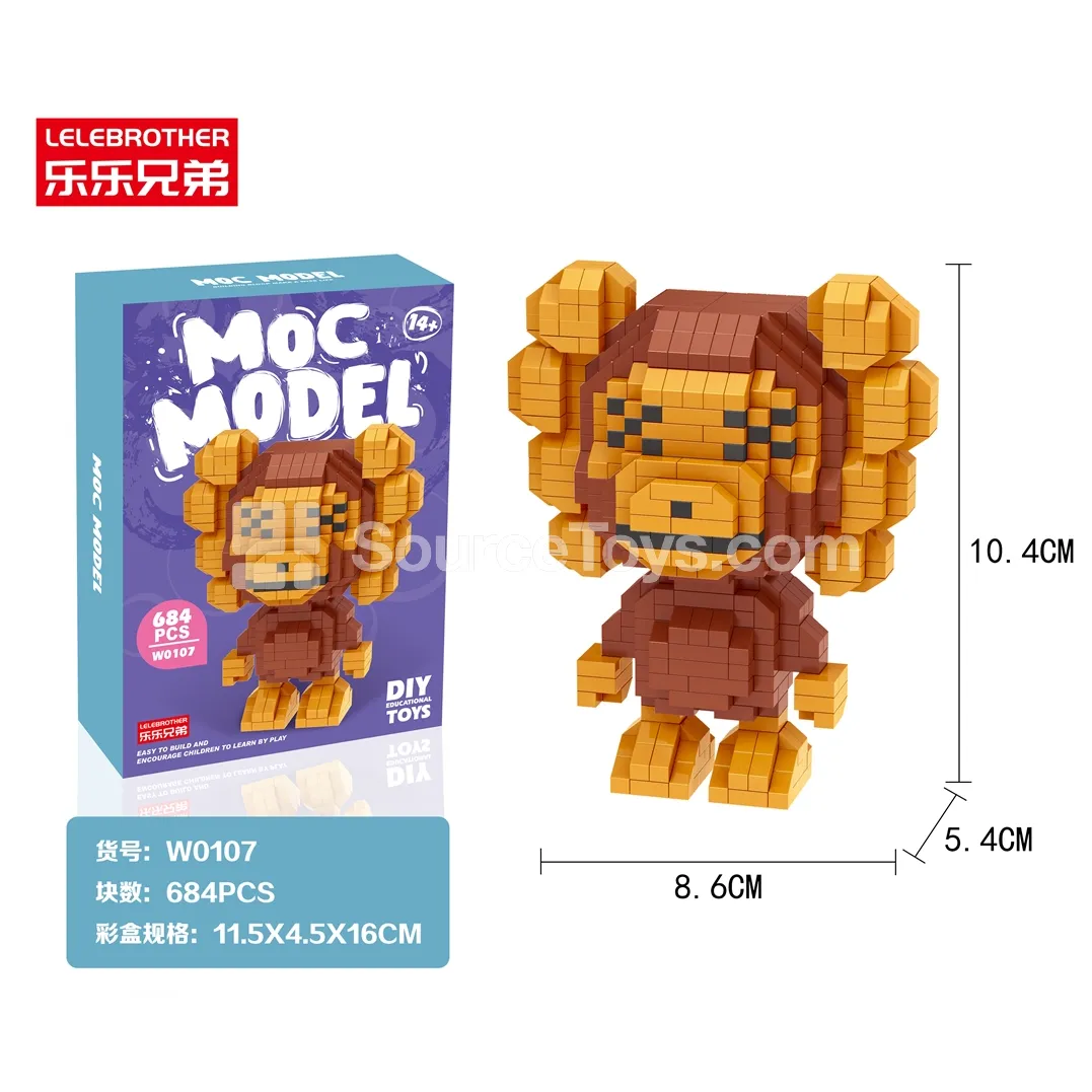 Street-style Monkey Building Blocks 684PCS Street-style Monkey Building Blocks 684PCS