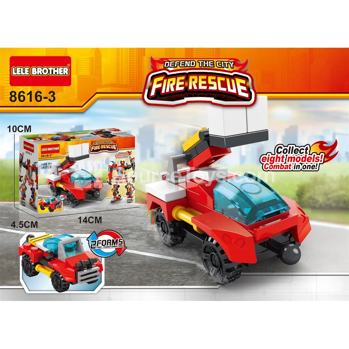 Fire Series High Platform Assist Vehicle 36pcs Fire Series High Platform Assist Vehicle 36pcs