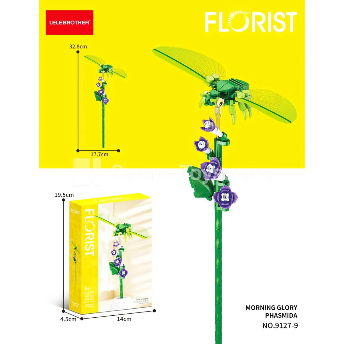 Morning Glory Stick Insect 102-Piece Building Block Set Morning Glory Stick Insect 102-Piece Building Block Set