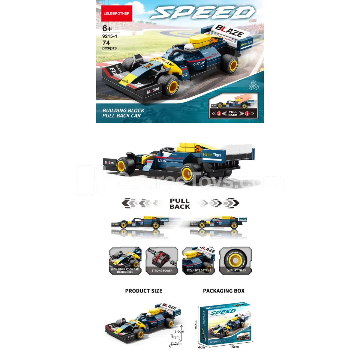F1 Pull-Back Cars Black Blue 74PCS F1 Pull-Back Cars Black Blue 74PCS
