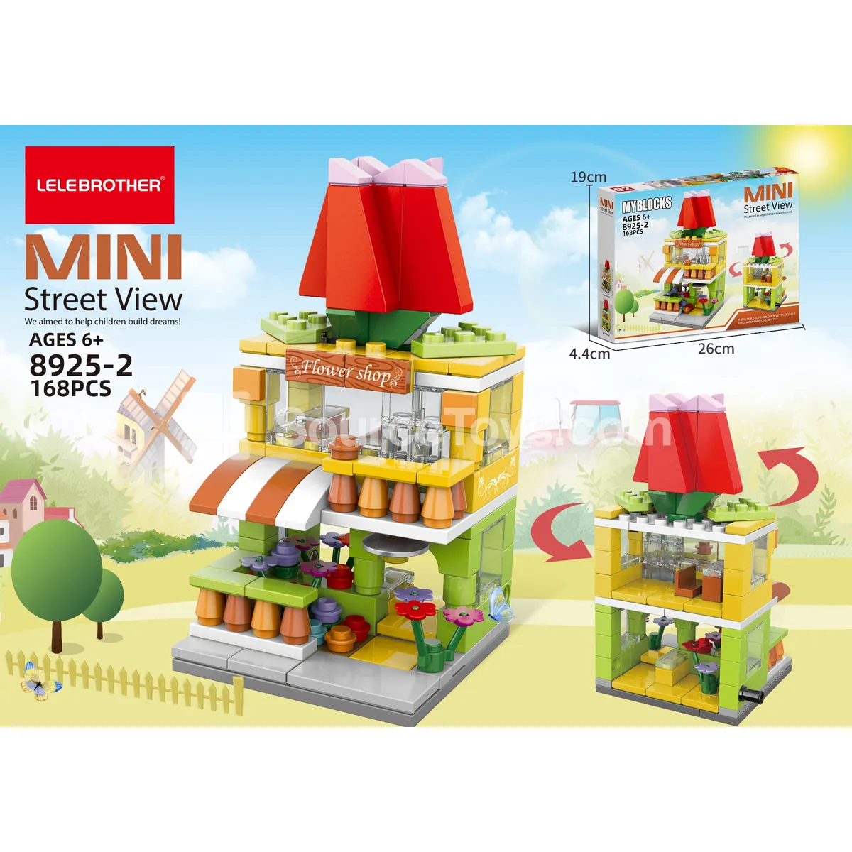 Mini Street View Flower Shop Building Blocks 168 Pcs