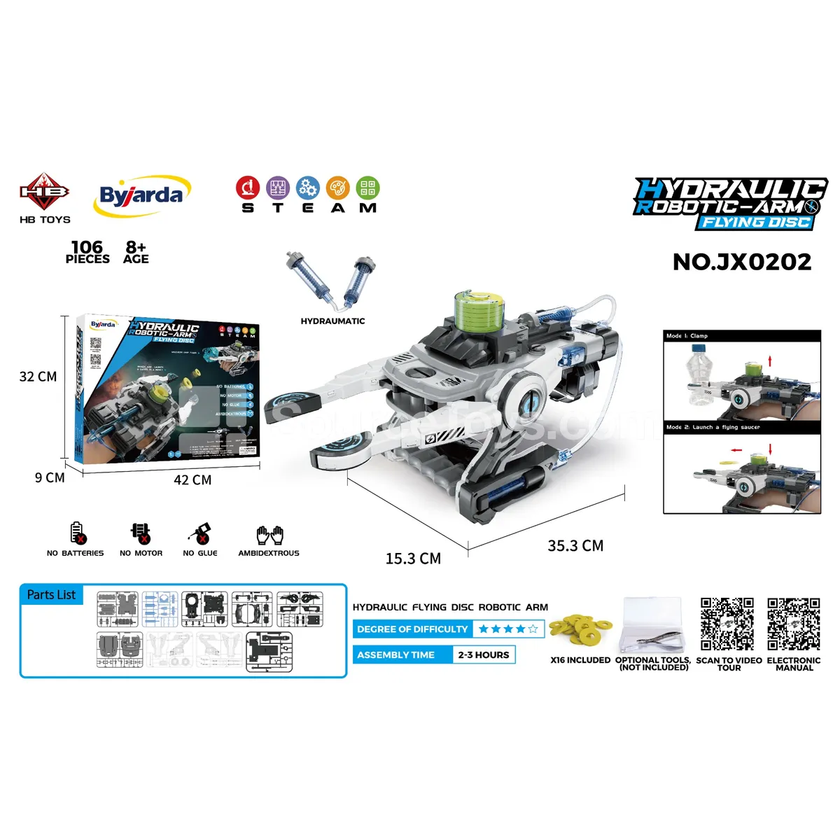Hydraulic UFO Robot Hand STEM Assembly Toy