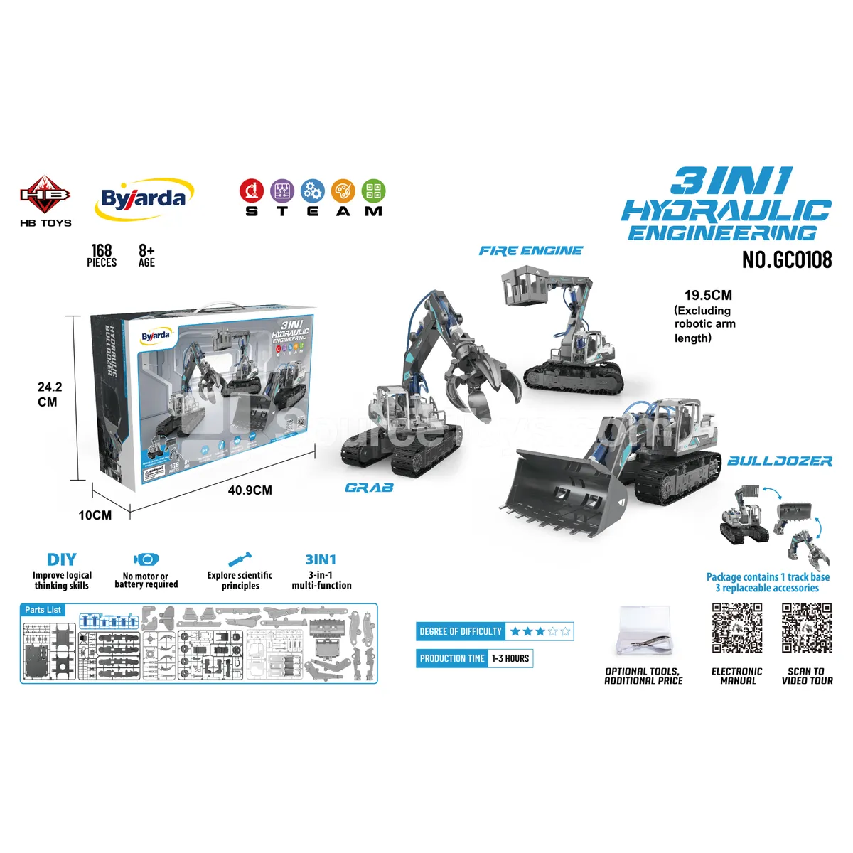 3-in-1 Hydraulic Power Construction Vehicle Set 3-in-1 Hydraulic Power Construction Vehicle Set