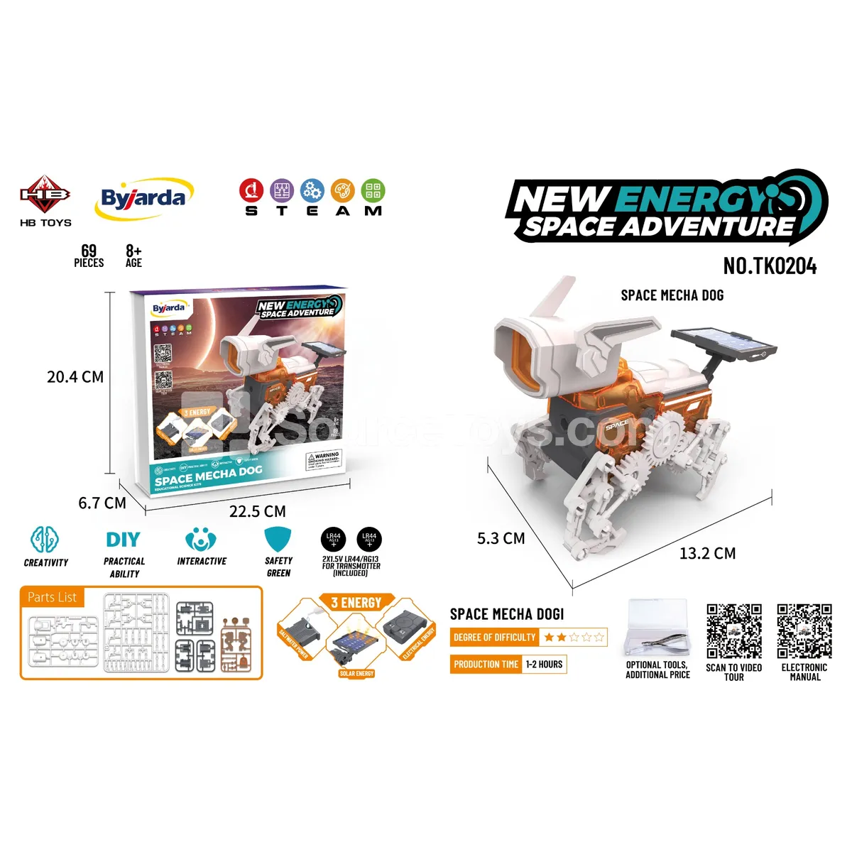 New Energy Space Mechanical Dog STEAM DIY Assembly Kit New Energy Space Mechanical Dog STEAM DIY Assembly Kit
