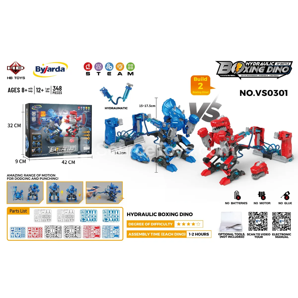 Hydraulic Boxing Dinosaur Building Set