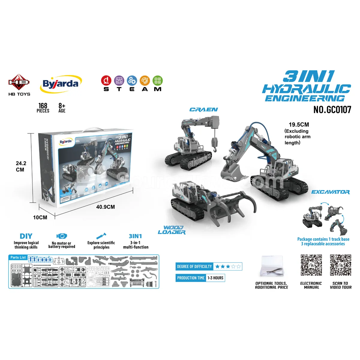 3-in-1 Hydraulic Power Engineering Vehicle