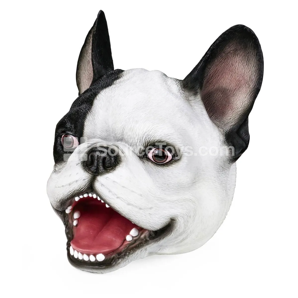 Black and White French Bulldog Hand Puppet Head
