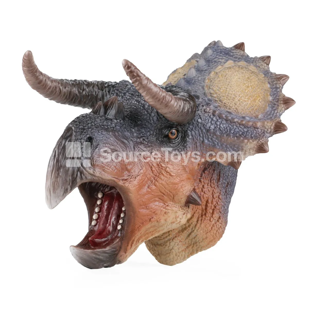 Dinosaur Hand Puppet Head, Purple Brown Dinosaur Hand Puppet Head, Purple Brown