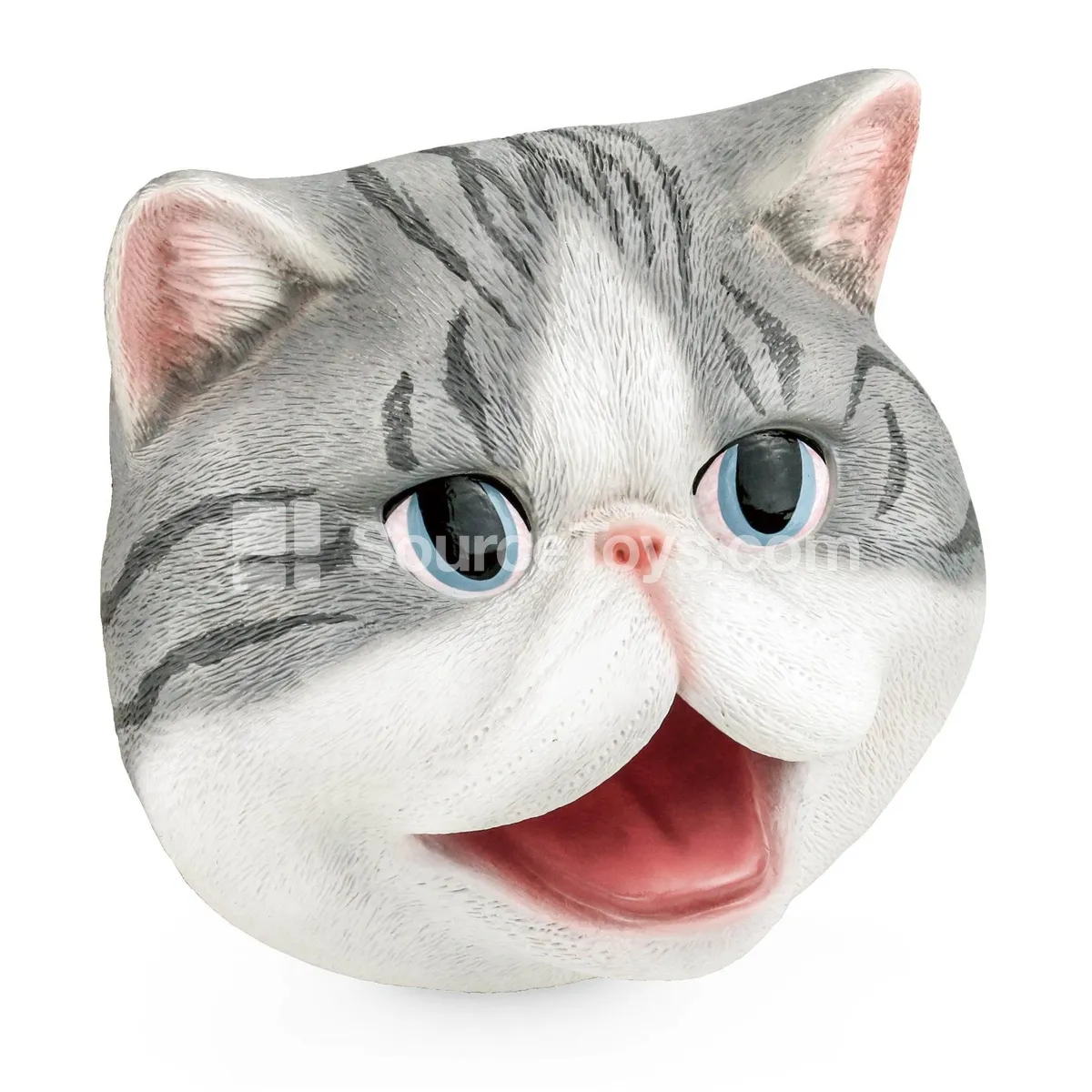 Short Gray Cat Hand Puppet Head (Pe Bag + Header Card) Short Gray Cat Hand Puppet Head (Pe Bag + Header Card)