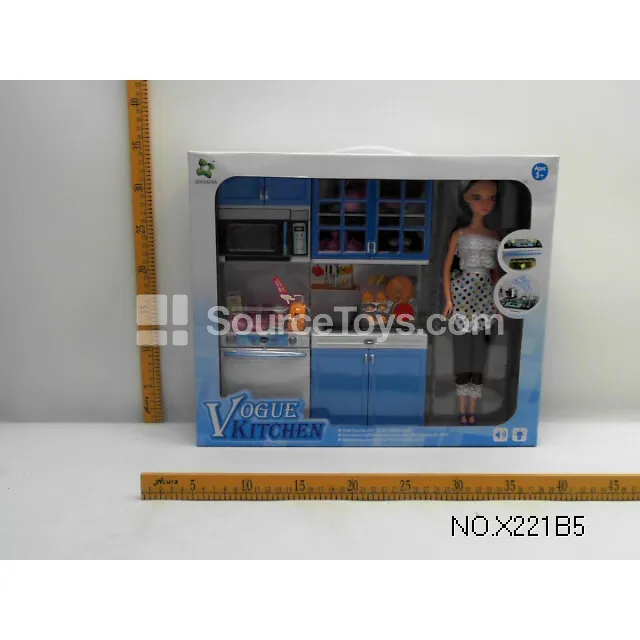 Fashion Kitchen Pretend-Play Set (Blue, Unpainted) Fashion Kitchen Pretend-Play Set (Blue, Unpainted)