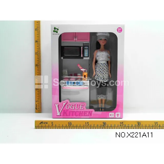 Pink Fashion Kitchen Pretend Play Set (Unpainted)