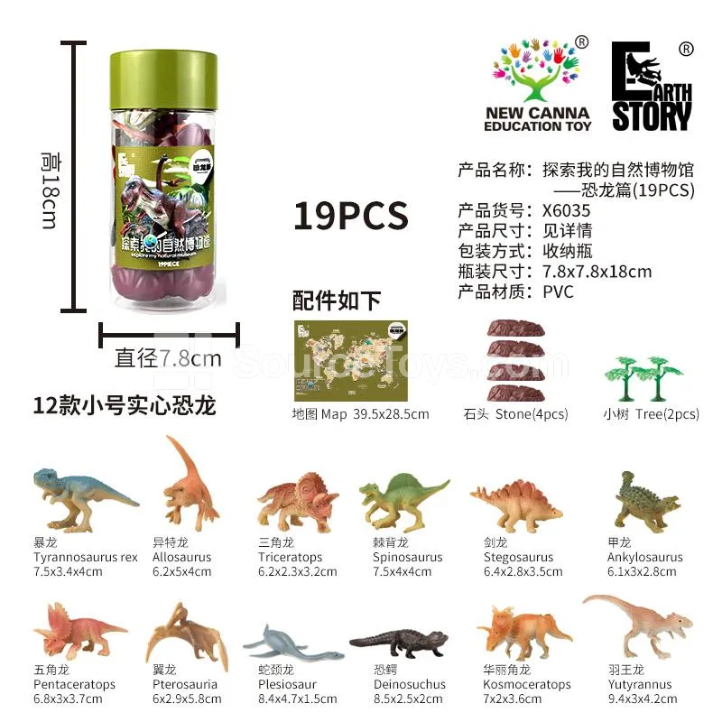 Natural Museum Dinosaur Set (19pcs)