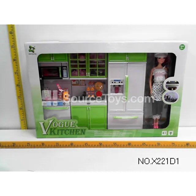 Green Fashion Kitchen Play Set (No Paint)