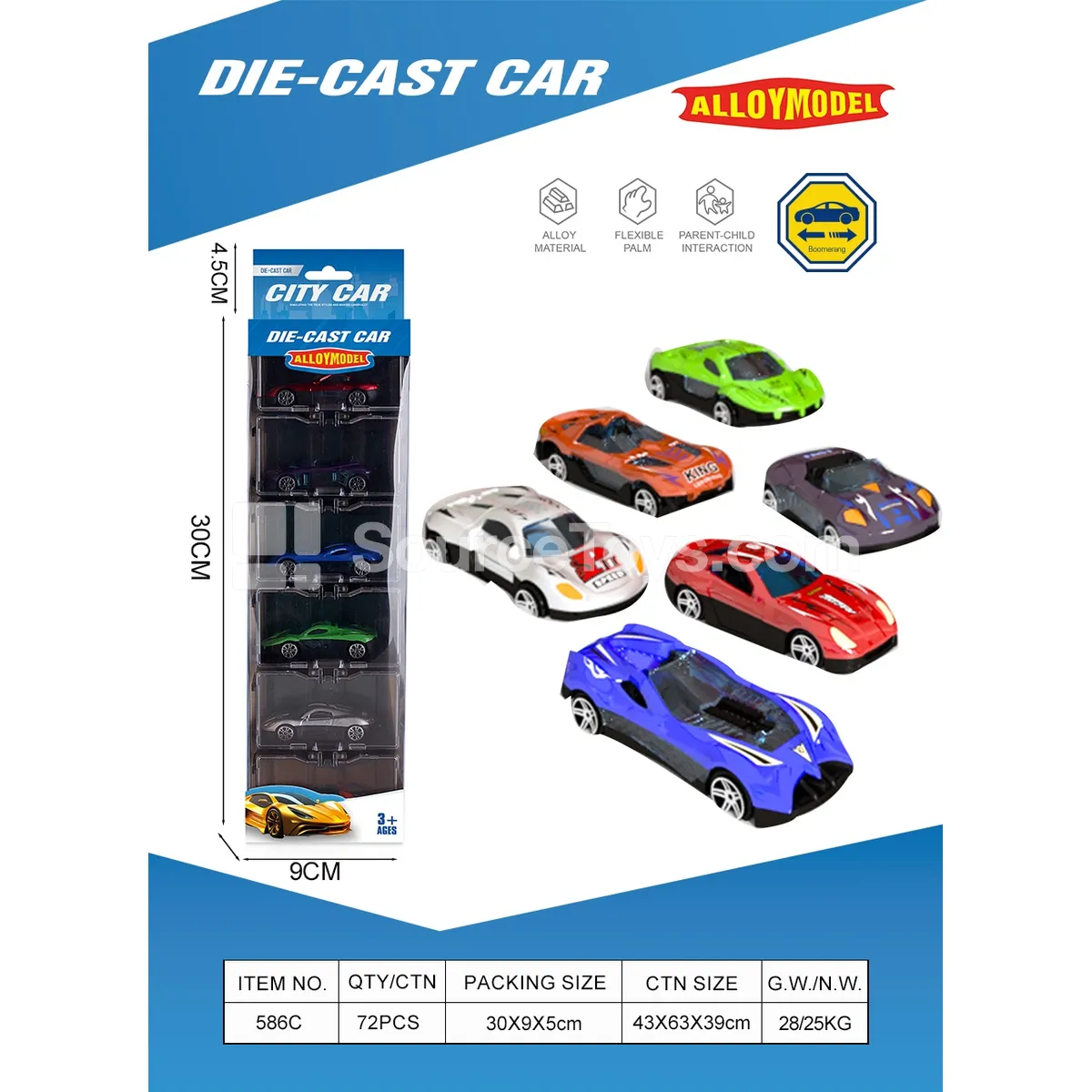 6-Pack Alloy City Racing Cars with Window Box 6-Pack Alloy City Racing Cars with Window Box