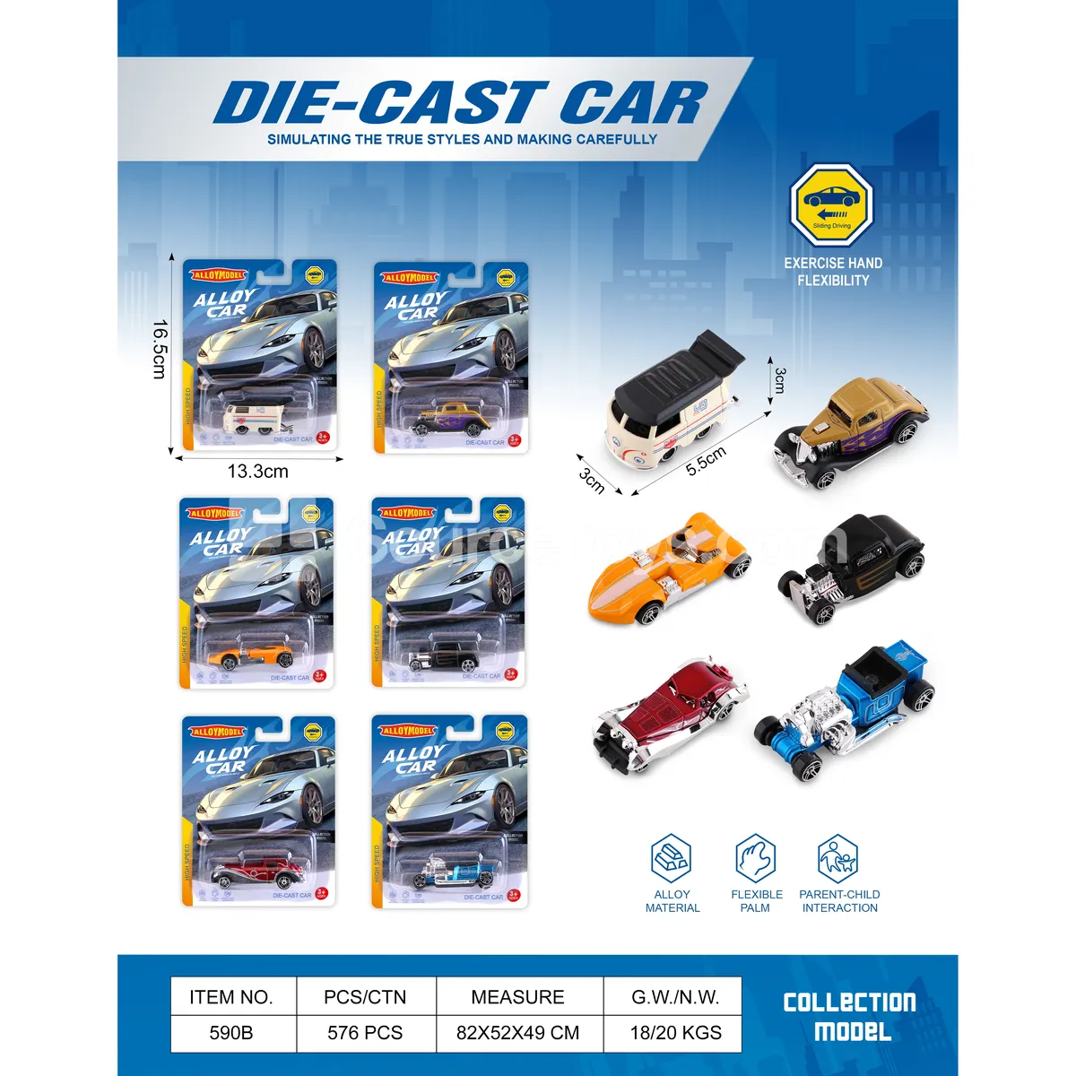 6 Styles Alloy Die-Cast Racing Cars