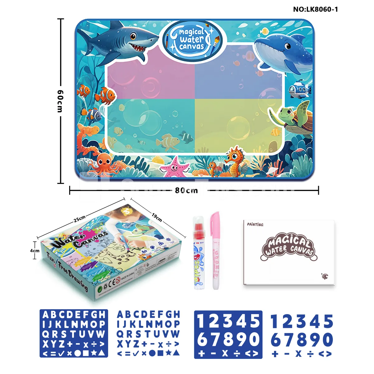 80x60cm Water Drawing Mat Ocean 80x60cm Water Drawing Mat Ocean