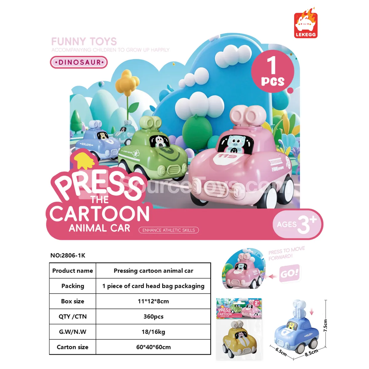 Push & Go Cartoon Animal Vehicle Push & Go Cartoon Animal Vehicle