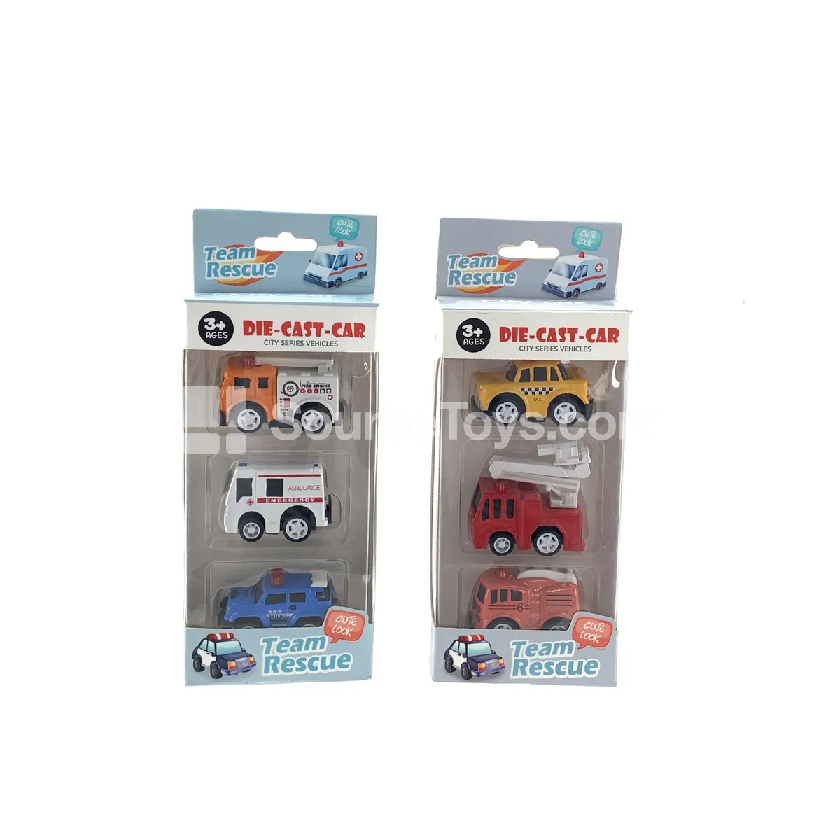 Mini Alloy Friction-Powered Rescue Vehicles Set of 3 Mini Alloy Friction-Powered Rescue Vehicles Set of 3