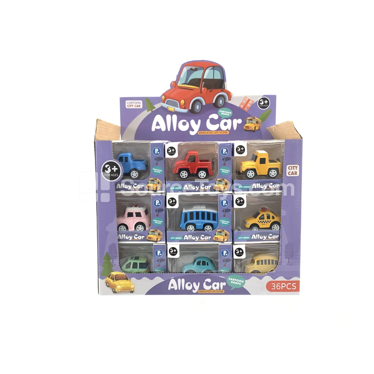 Alloy Pullback Mini School Bus & Off-Road Pickup 36-Pack Display Box Alloy Pullback Mini School Bus & Off-Road Pickup 36-Pack Display Box