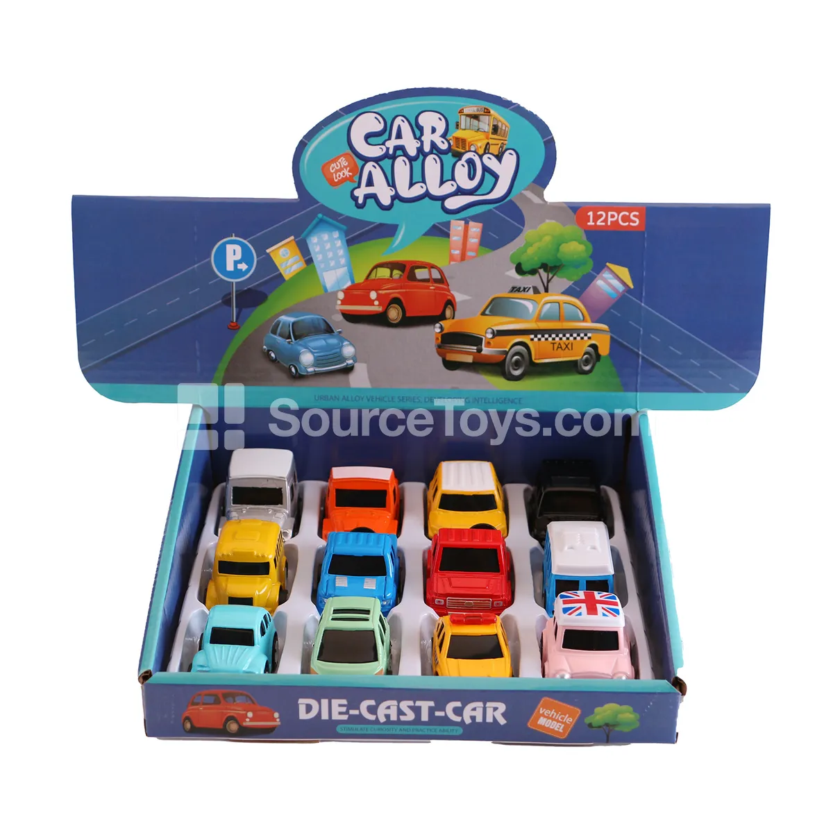 Q-style Alloy Cartoon City Off-road Vehicle Vintage Car Mini Bus Pullback Car