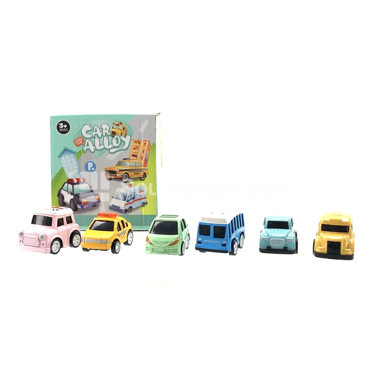 Q-Style Pull-Back Alloy City Bus Taxi School Bus Car Sealed Box Q-Style Pull-Back Alloy City Bus Taxi School Bus Car Sealed Box